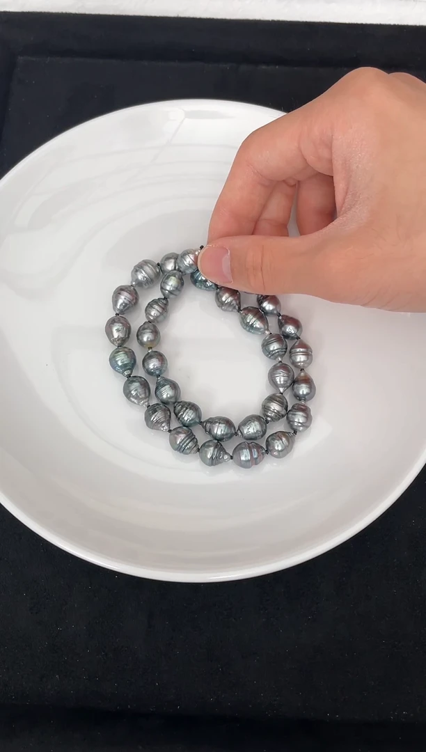 【闪购商品】海水珍珠颈饰未镶嵌大溪地铂金灰9-11mm（多样性发一）