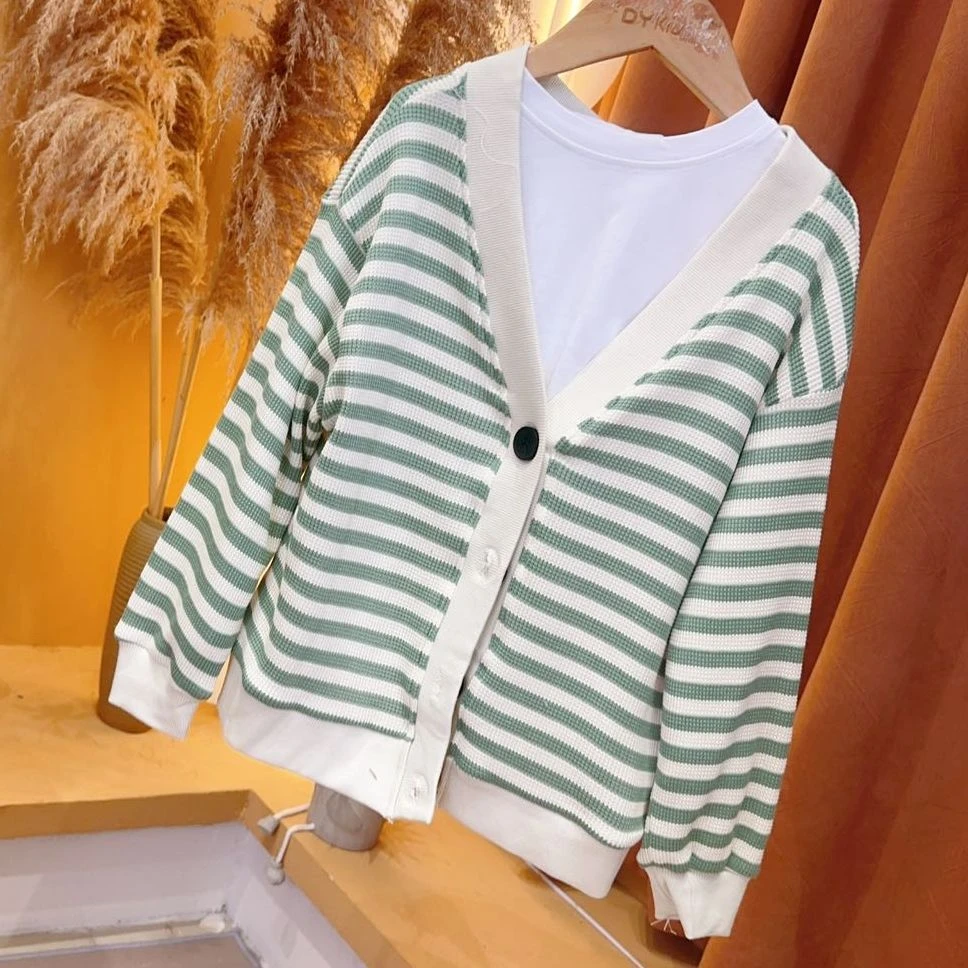 7001高端专享春款针织两件套装白绿色