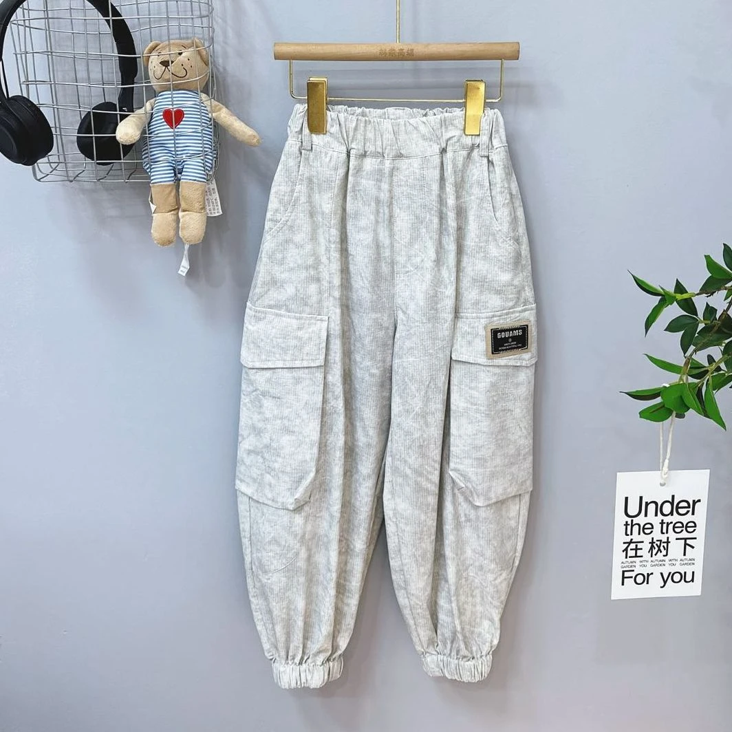 1112高端专享春款工装裤白花灰