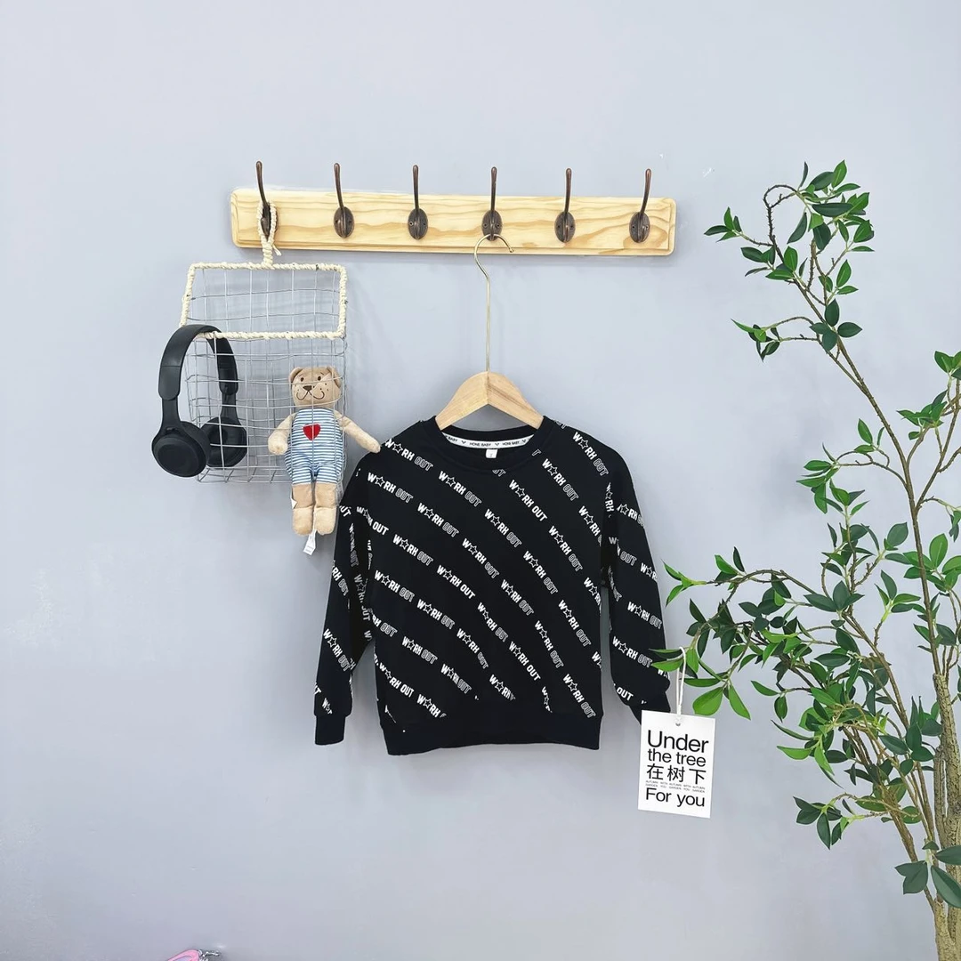 63027时尚春季圆领卫衣黑色