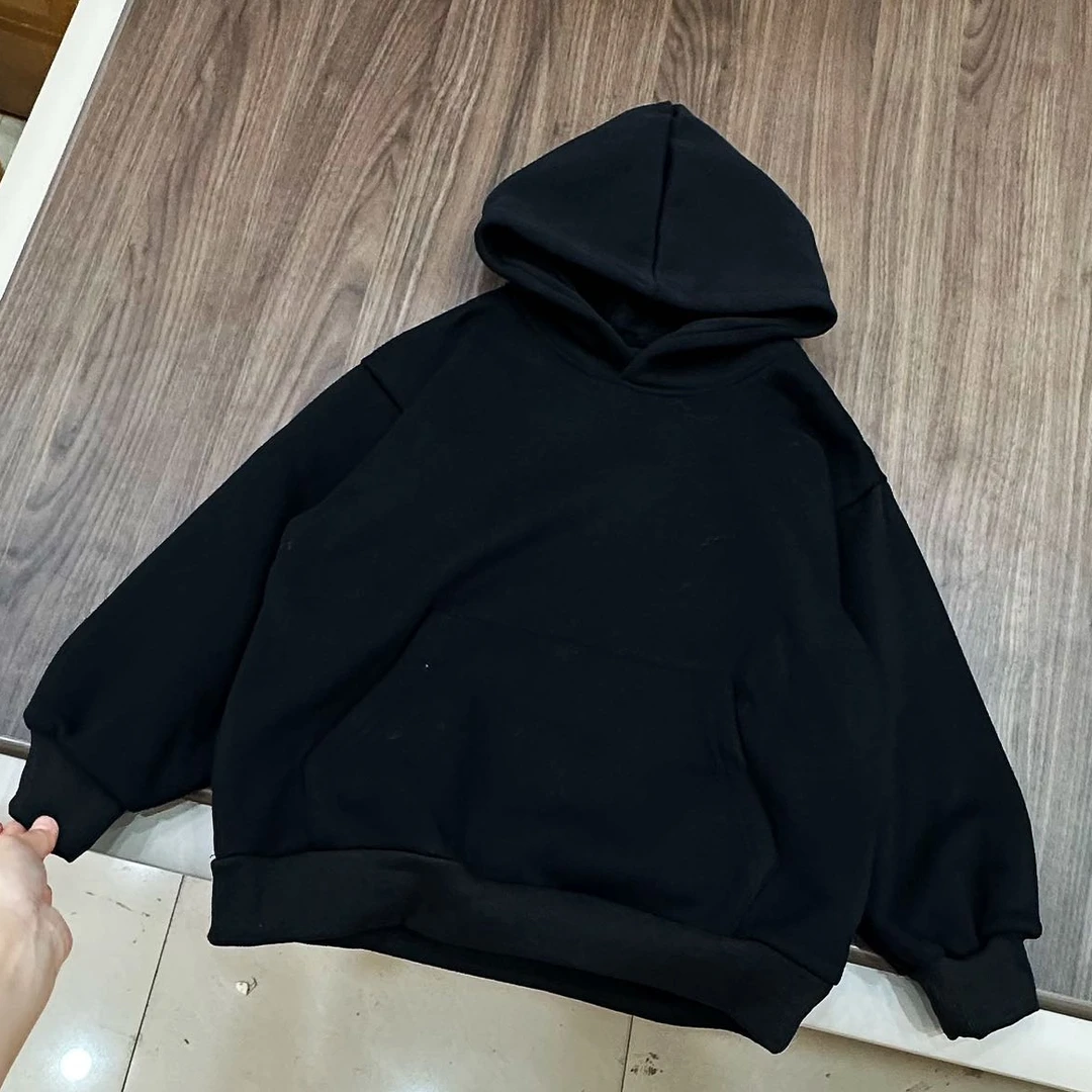 3203高端专享秋冬季加绒卫衣黑色