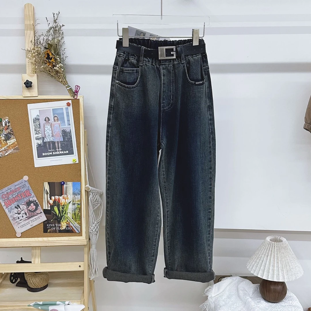 29598高端专享秋冬季青少年牛仔裤蓝黑（好）