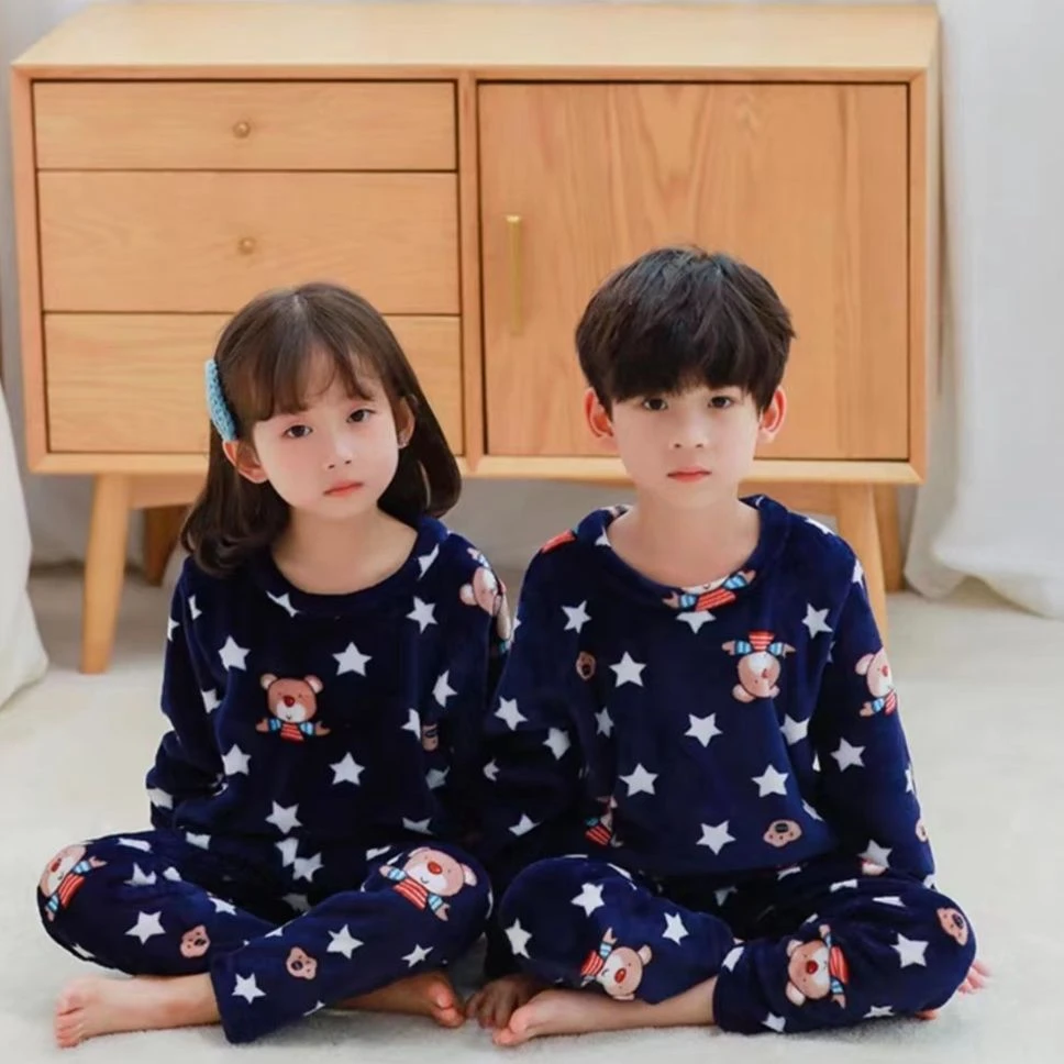 2345儿童冬款家居服套装藏青