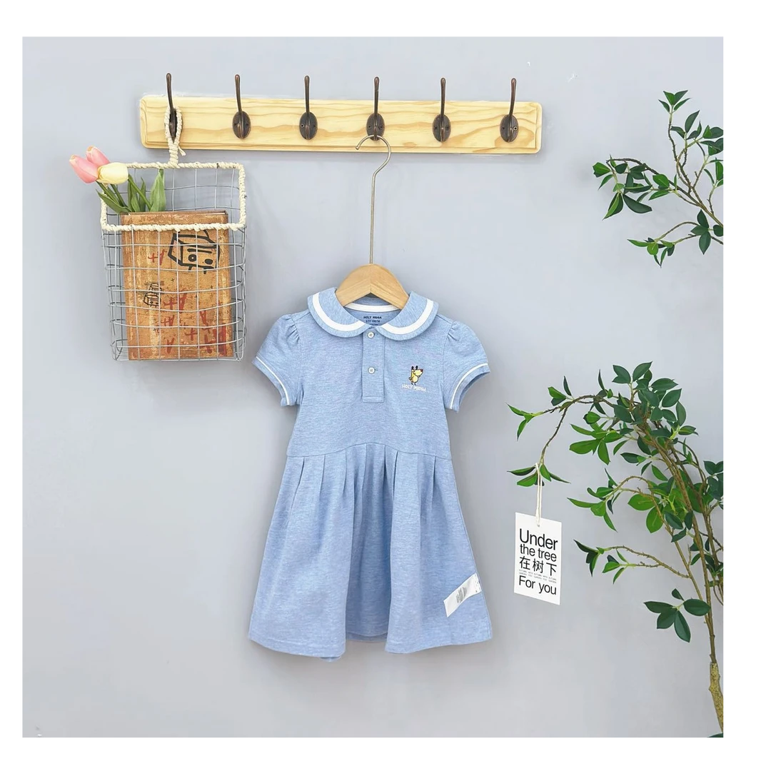 0005高端专享夏款俩件套连衣裙蓝花灰