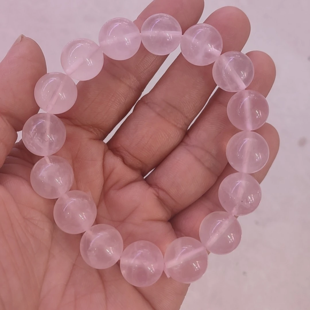 天然西柚粉晶13mm-14mm手串单圈