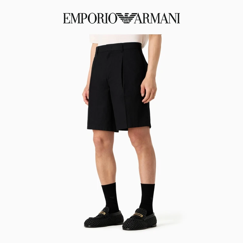 TC-EMPORIO ARMANI/阿玛尼秋季新款男士全棉直筒百慕大短裤官方