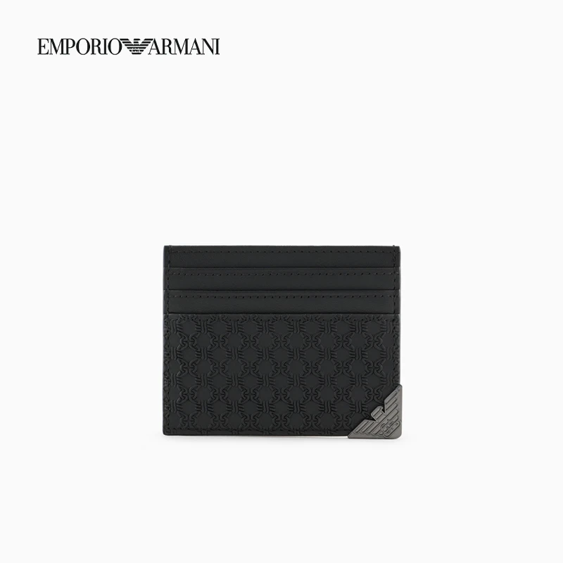 TC-TC-EMPORIO ARMANI/阿玛尼牛皮革扁平多卡位结饰压花手拿卡夹