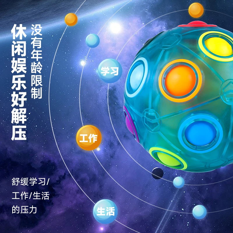 彩虹球魔方儿童智力思维训练创意解压玩具