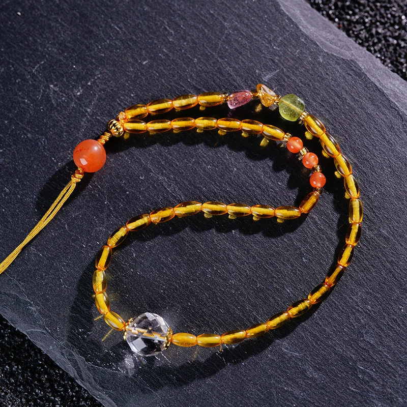 金珀米珠手机链（多样性发一）