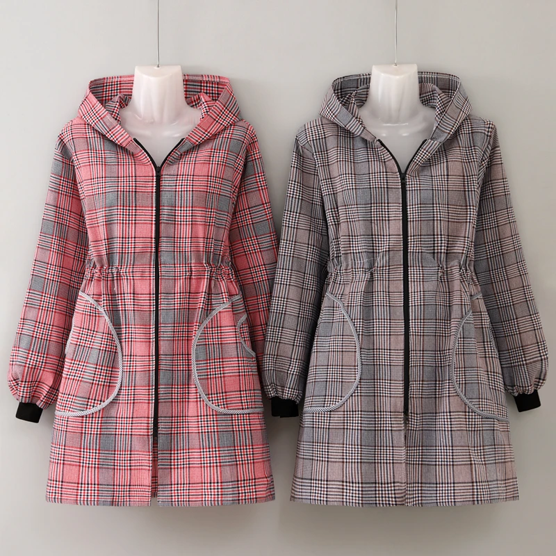 长袖围裙带帽罩衣女款外穿家用厨房时尚正穿洋气加厚户外工作服