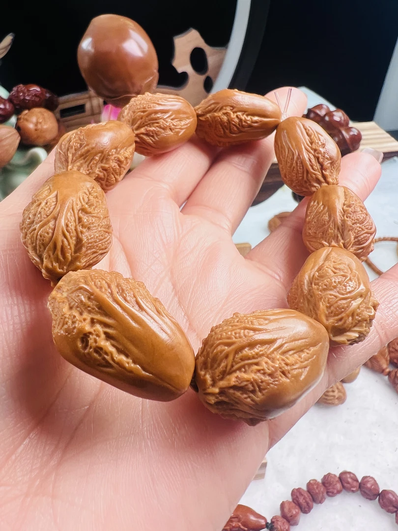 白菜,精品核雕手串