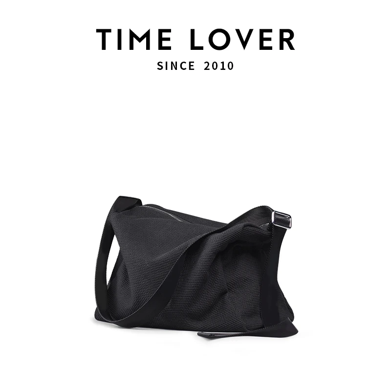TIMELOVER2024款剑道服面料大容量休闲商务简约英伦风单肩斜挎包