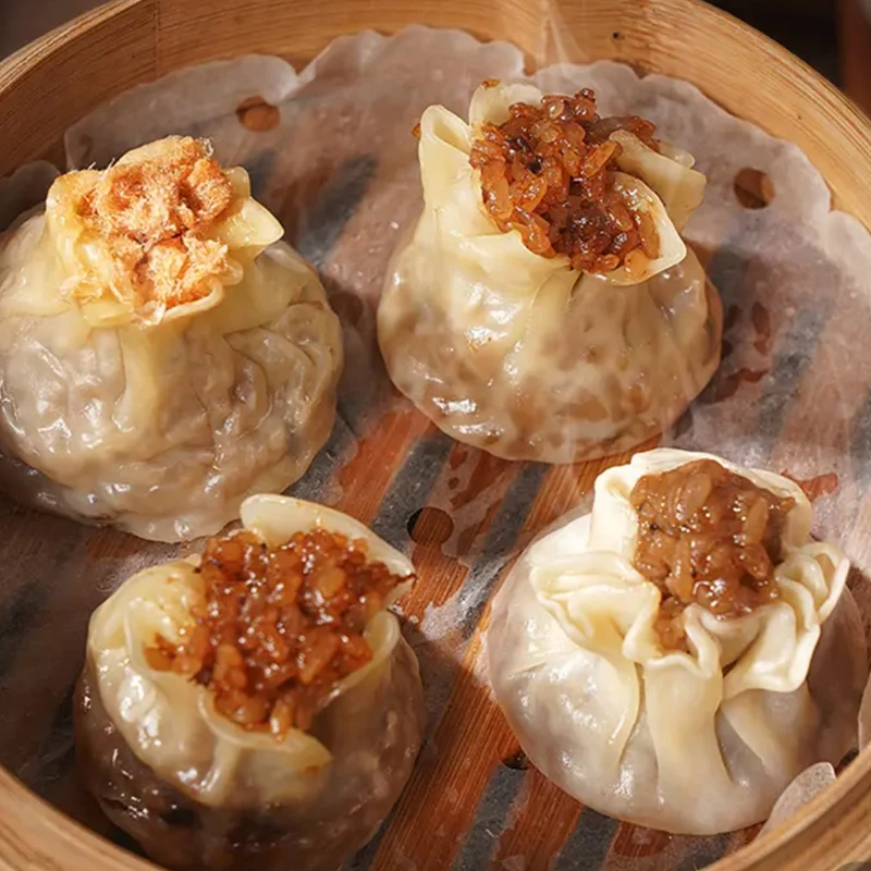 嵊笼味手工纸皮烧卖香菇鲜肉味方便早餐5只装