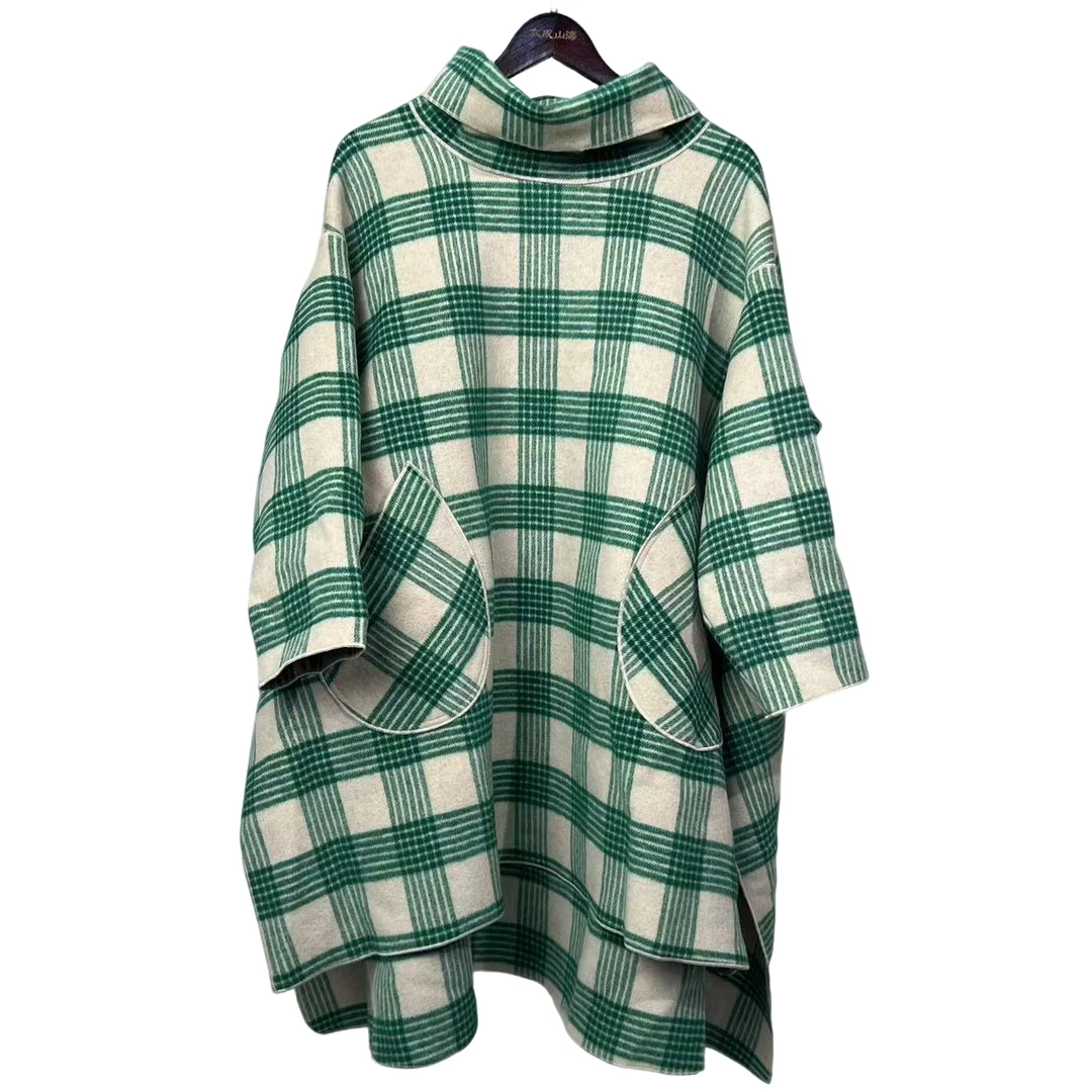 【大海轻奢】BF32698-4绿格子大衣