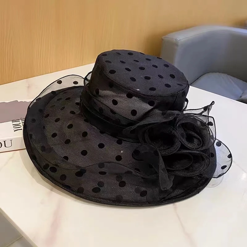 【大海轻奢】气质百搭度假沙滩遮阳帽女波点花朵透气凉帽太阳帽