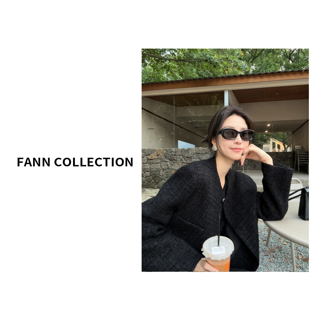 饭饭FANN COLLECTION 星河小香 羊毛无领小香风短外套FANND048
