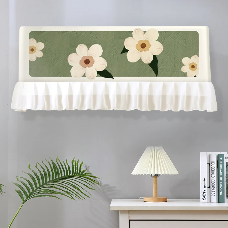 奶油风空调防尘罩挂机开机不取遮风板防直吹挡风帘卧室月子防风套