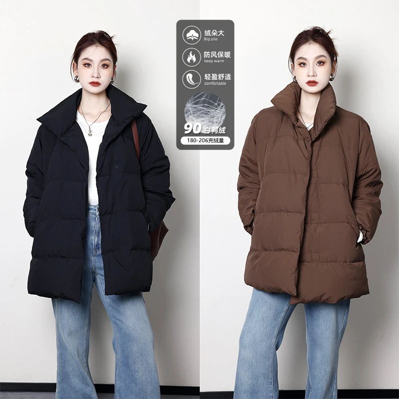 裂渡噜噜【被温暖包裹】微胖大码女冬百搭时尚简约羽绒服 ZY407J25