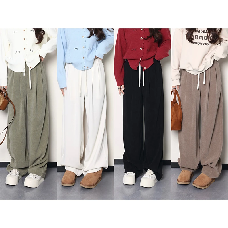 裂渡噜噜【松弛调调】微胖大码女秋百搭显瘦时尚宽松休闲裤ZY409F17