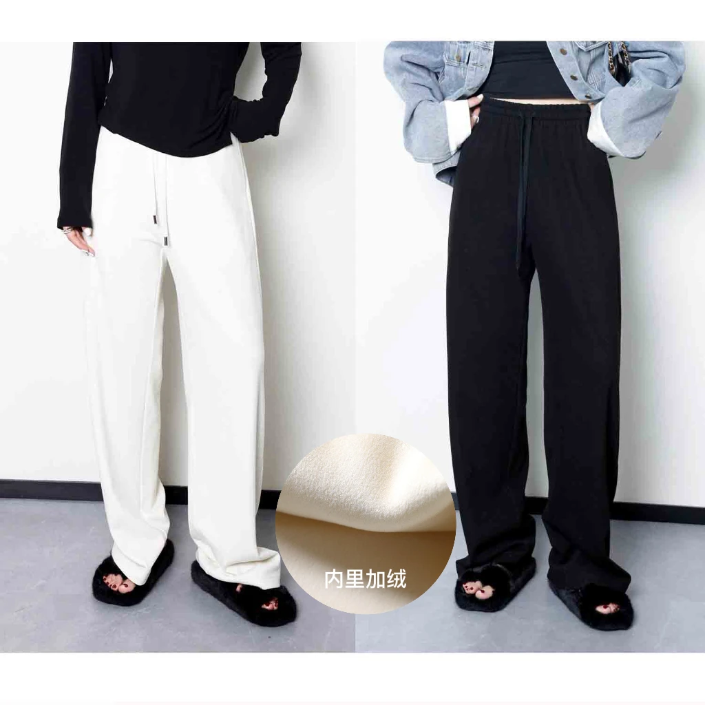 噜噜Liedu【奶奶裤2.0】微胖大码女冬季加绒肌理感休闲裤ZY312K25