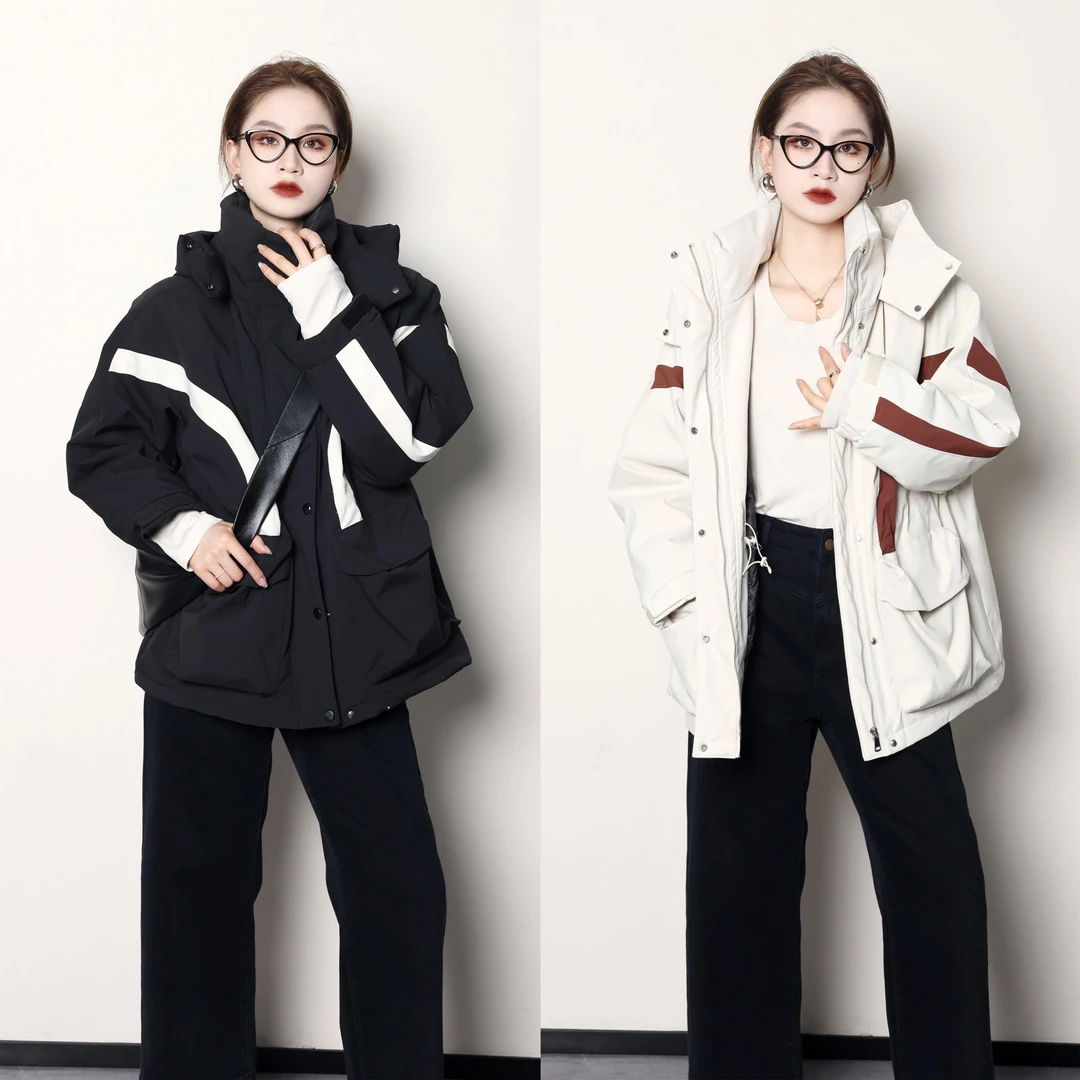 裂渡噜噜【奔赴冬季】微胖大码女冬季百搭显瘦冲锋衣羽绒服ZY2808