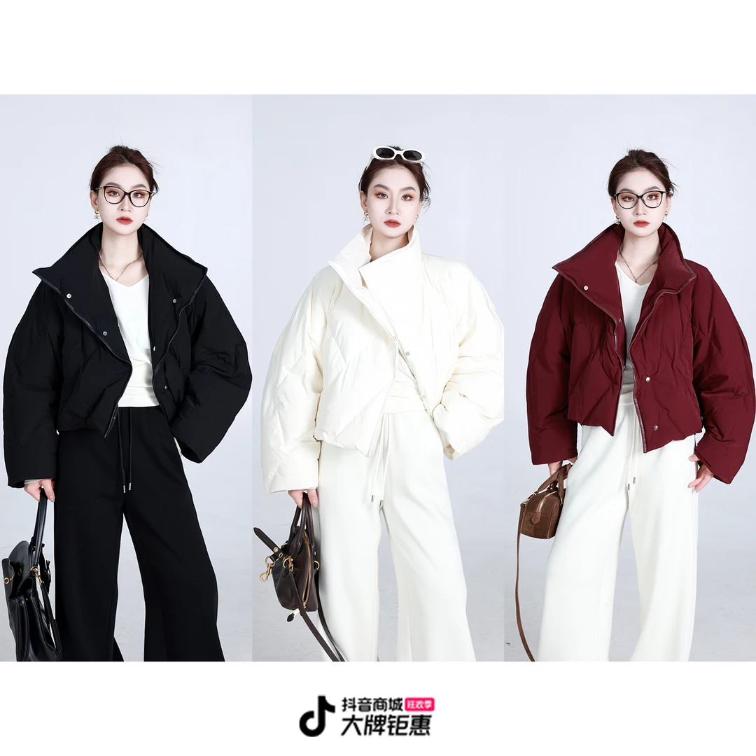 噜噜【昭雪】微胖大码女冬时尚气质短款保暖羽绒服外套ZY411B43