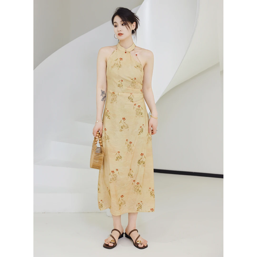 噜噜QC【花灯游】微胖大码女装新中式收腰显瘦连衣裙ZY305L83