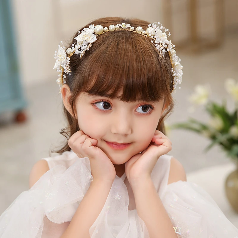 女童花环头饰森系超仙花童发饰小女孩演出发箍儿童发带表演饰品