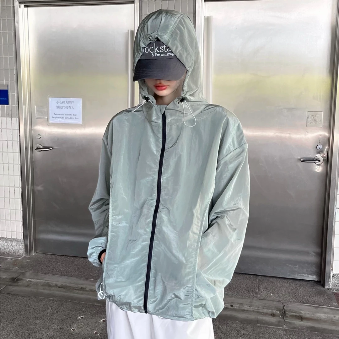 金属尼龙解构立体剪裁户外风衣防晒衣薄外套透气