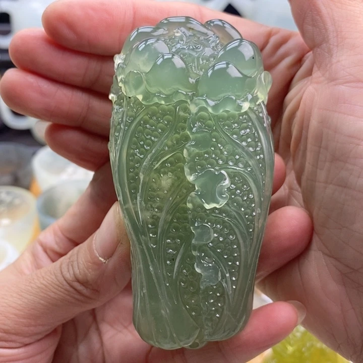 岫玉四大名玉手把件未镶嵌