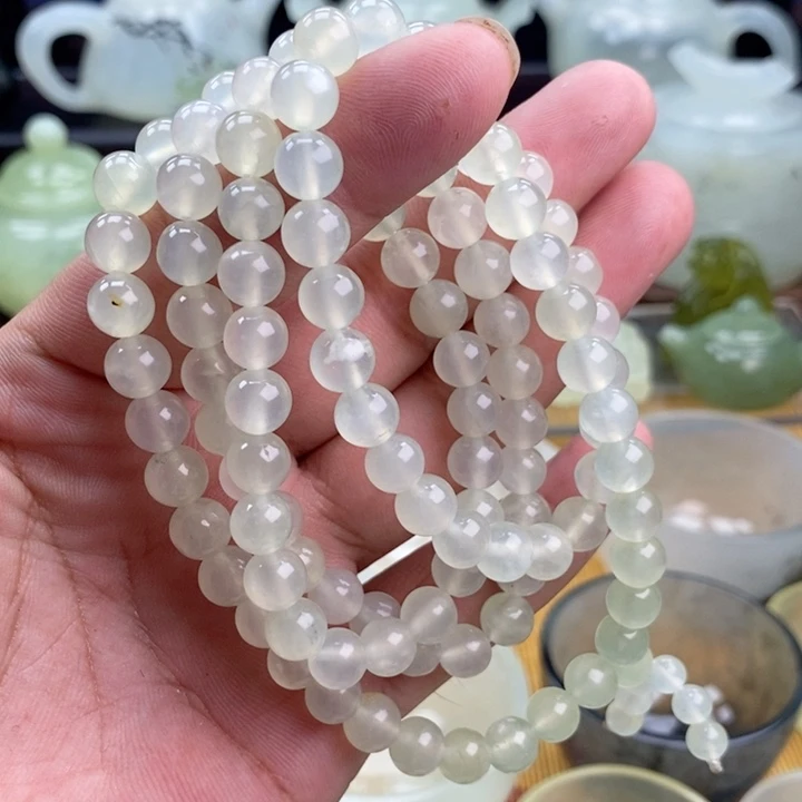 岫玉四大名玉手链0.8未镶嵌