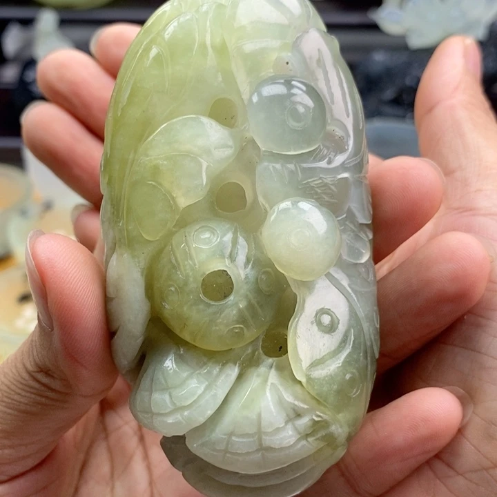 岫玉四大名玉手把件未镶嵌