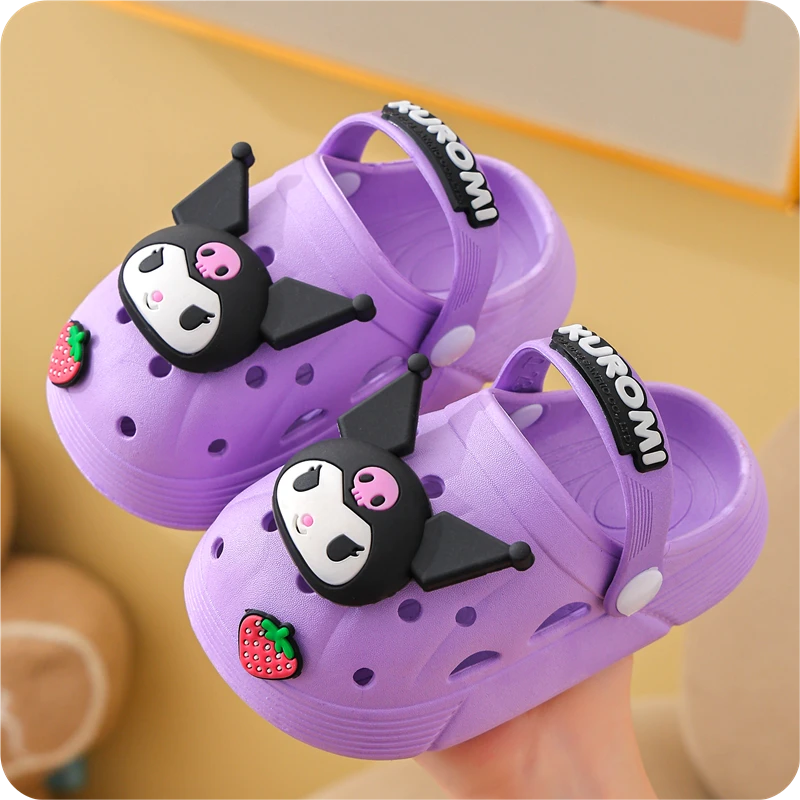 三丽鸥儿童洞洞鞋夏季女童可爱库洛米防滑沙滩包头拖女孩