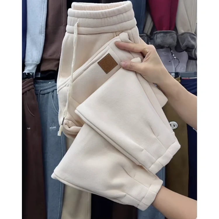 （裤长88厘米）小个子卫裤秋冬加绒加厚运动裤高腰百搭宽松小脚