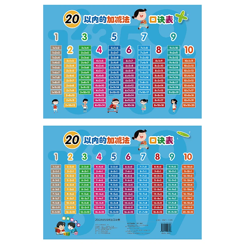 【当当】20以内的加减法口诀表