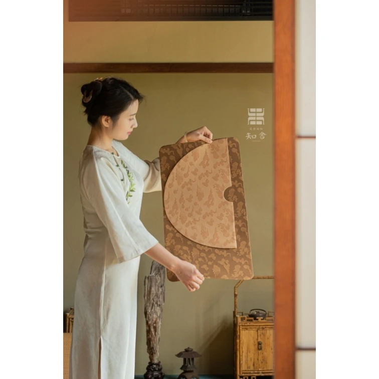 知舍·精棉云纹干泡席手工双层新中式复古宫廷风茶垫