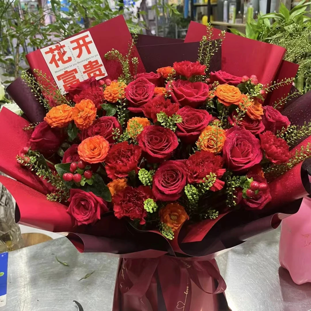 【红玫瑰套餐】红玫瑰 香水百合 橙芭比泡泡 套餐|一单包邮XL