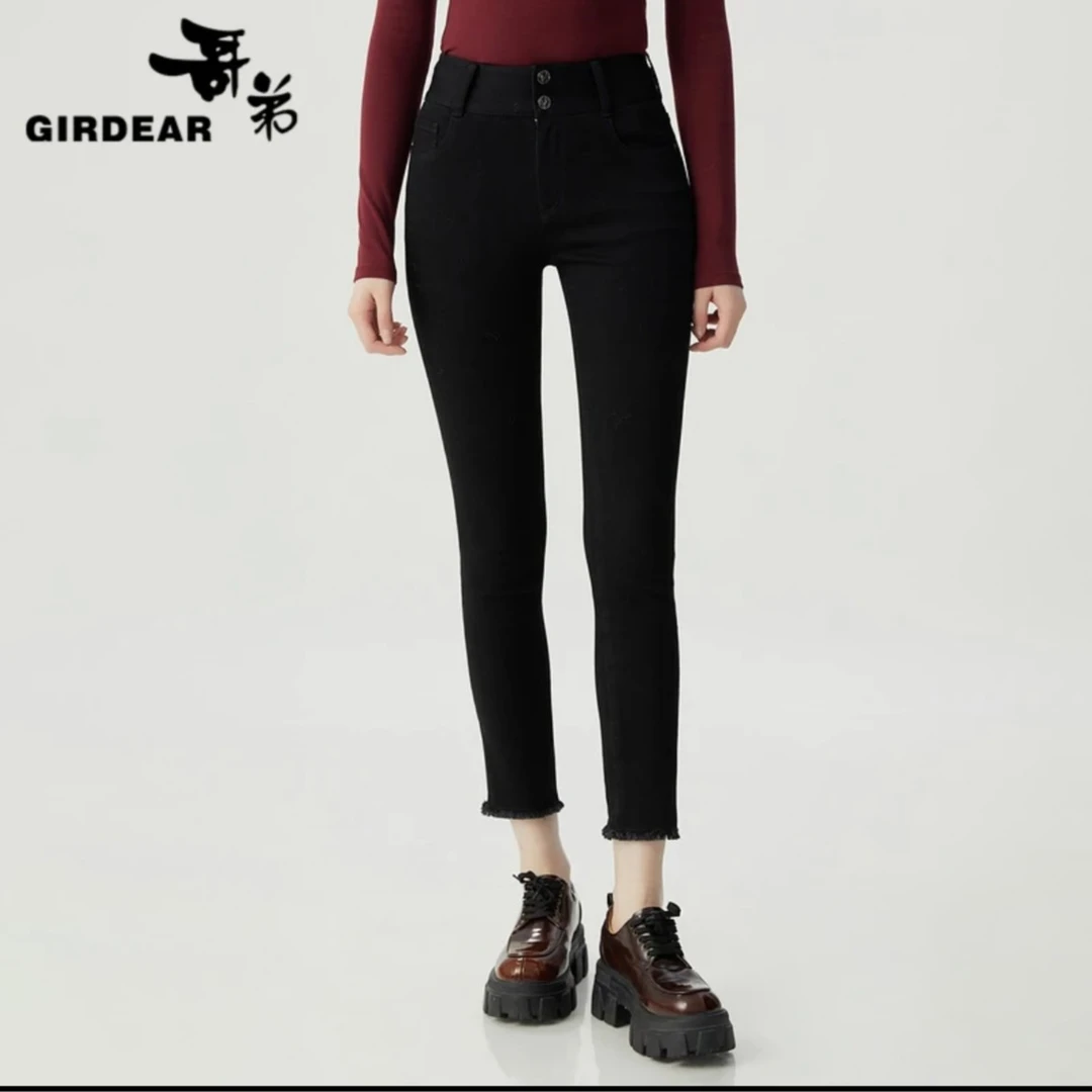 GIRDEAR/哥弟春秋时尚百搭修身显瘦弹力高腰牛仔小脚裤1100448