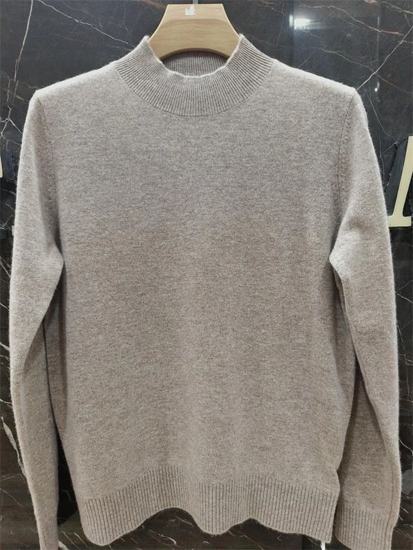 金企半高领打底宽松加厚羊毛衫纯色百搭秋冬时尚