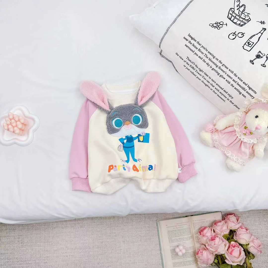 【FlowerPear】 2024春秋新品洋气兔子警官女童卫衣 D-W07