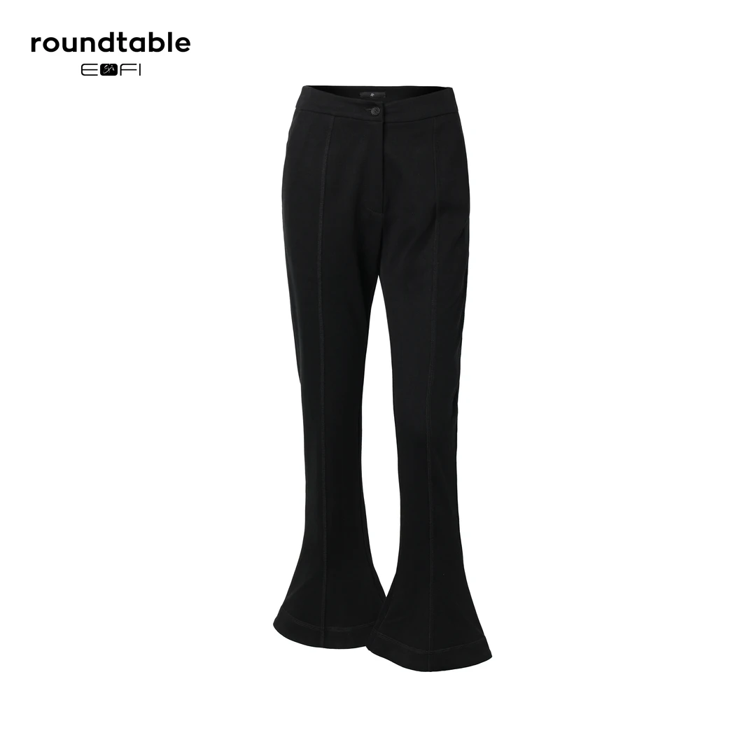 爆款女士修身高腰弹力显瘦百搭微喇设计师直筒长裤 FDW1304156