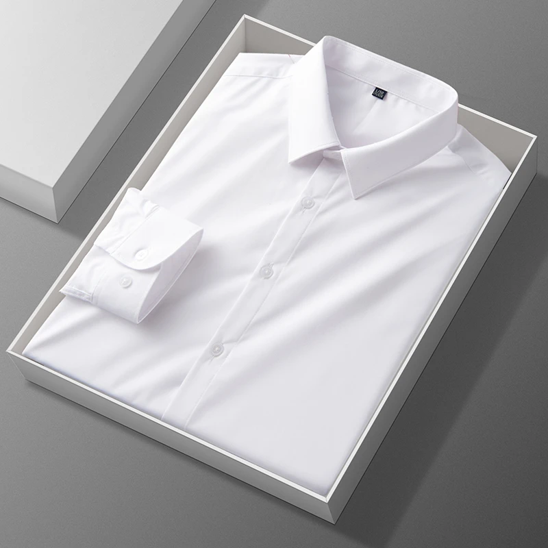 衬衫男长袖白色男士商务休闲职业西装内搭纯色黑衬衣穿搭72/2130