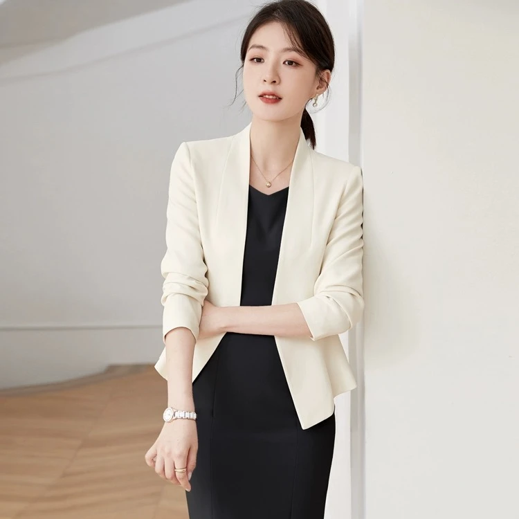 时尚白色休闲春秋西装外套名媛连衣裙气质高端通勤女装修身套装