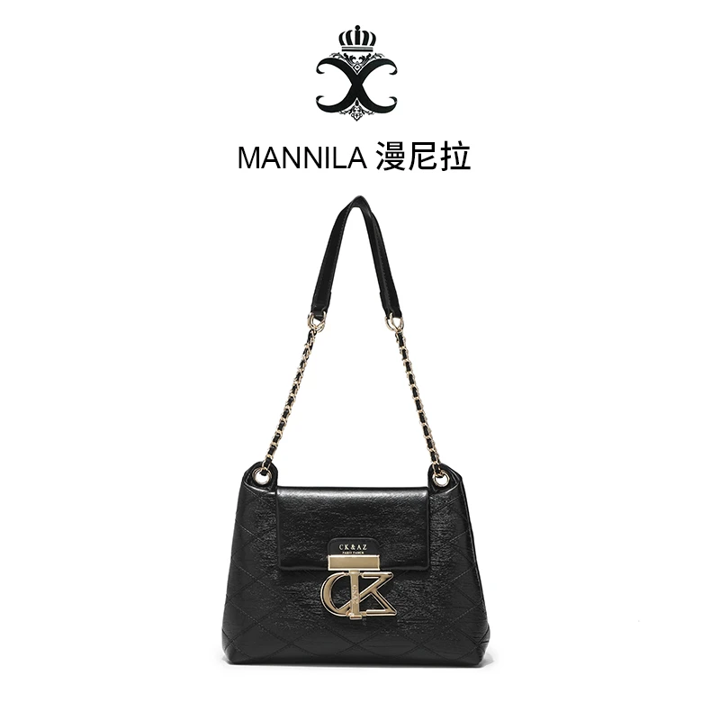 高级感小香风包包女士新款2024秋冬时尚菱格链条小方包斜挎包5526