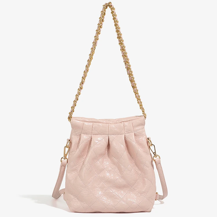 迷你流浪包女2024新款菱格链条双肩包百搭小背包高级感单肩斜挎包