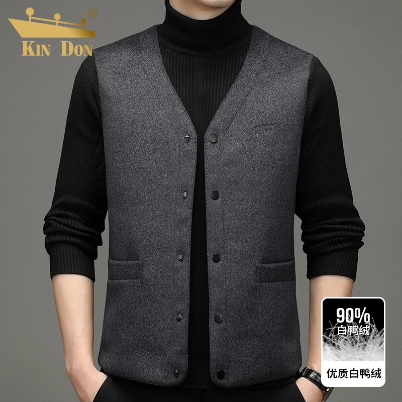 金盾正品秋冬季加厚保暖羽绒马甲男中年背心男士坎肩爸爸冬装外套