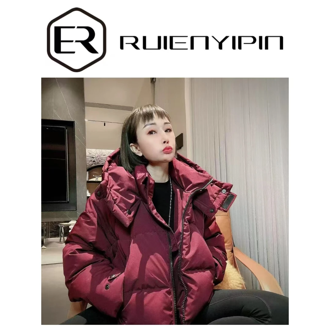 6632#时尚纯色连帽羽绒服