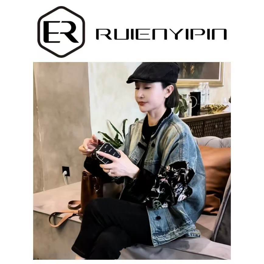 6512#重工国风袖牛仔衣