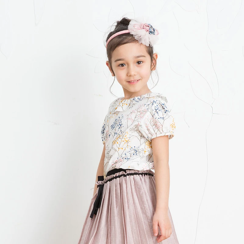 Wannabebe夏季新款植物印花泡泡袖公主T恤W292062CS201