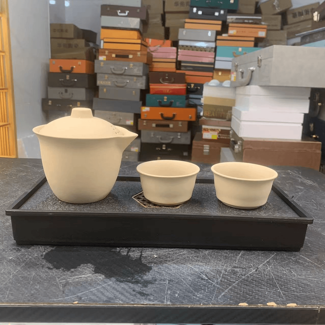 陶瓷茶具套装一壶二杯茶壶快客杯粗陶壶小套便携式户外功夫泡茶壶